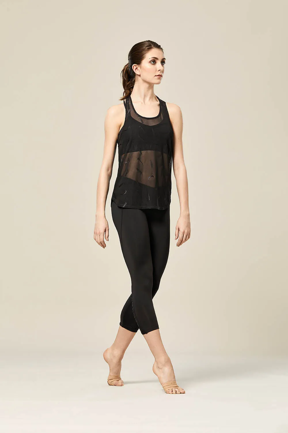 ZS55062 - Bloch Tulia Branded Mesh Womens Racer Back Tank Top
